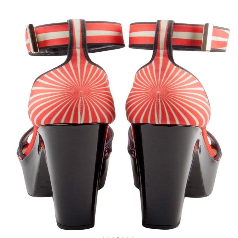 Nicholas Kirkwood Multicolor Printed Satin Platform Sandals - Picture 4 of 7